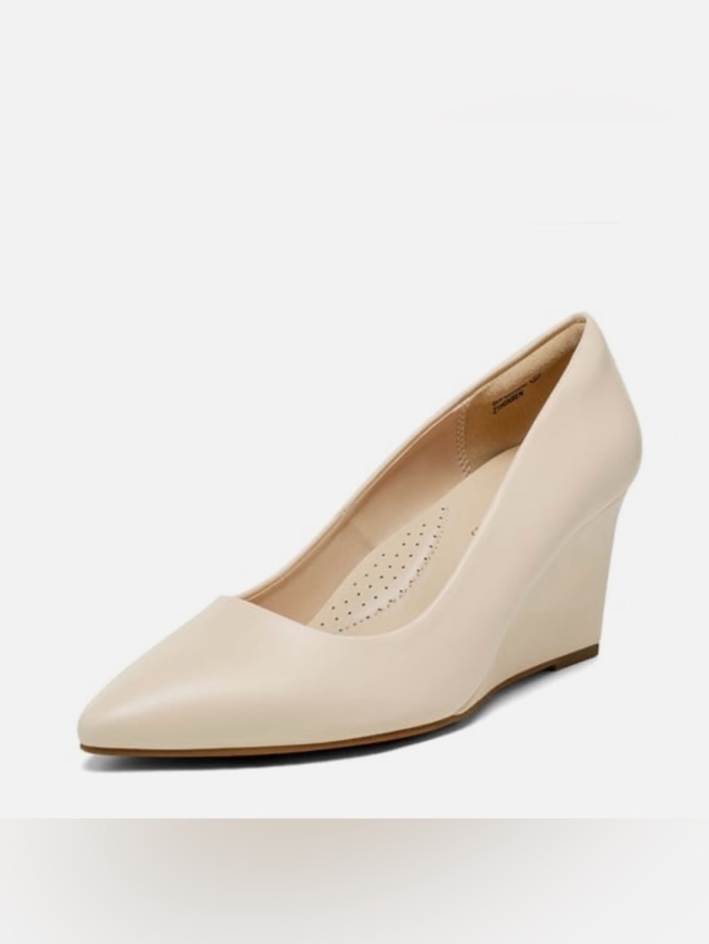 NIB Dream Pairs Beige Nude Pointed-Toe Wedge Pump Shoes